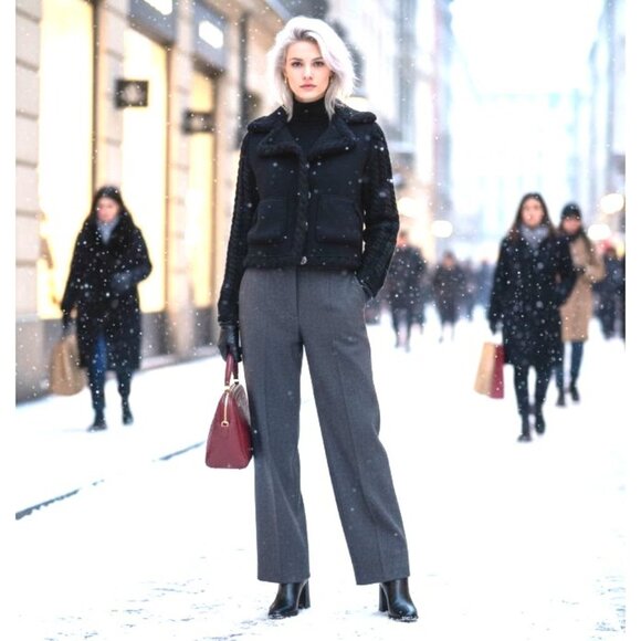 Knitss Wool Cable Knit Black Thick Lux Cardigan Twee M - Picture 8 of 16